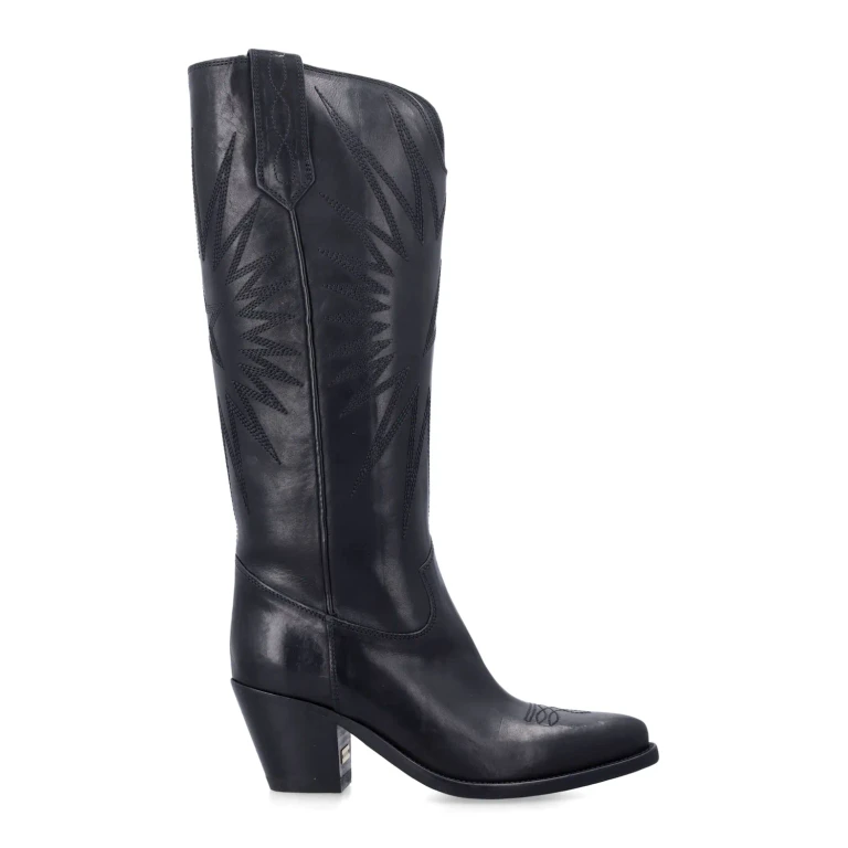 Golden Goose Wish Star Black Leather Boots