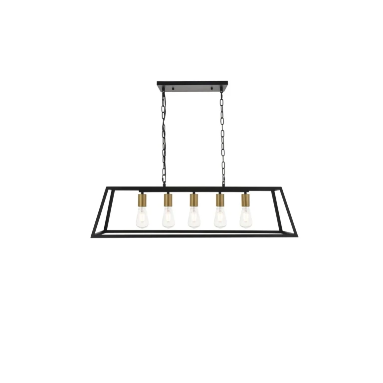 brass Five Light Pendant from the Resolute Collection