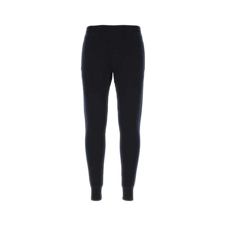 Prada Dark Blue Stretch Cashmere Blend Joggers Bleu Pantaloni - Men