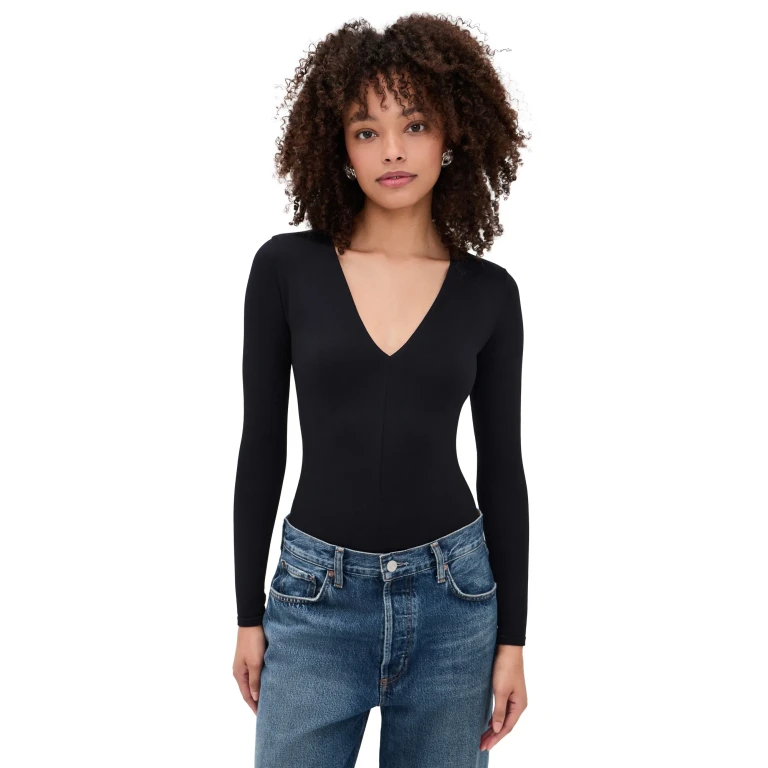 Commando Prima Ballet Deep V Bodysuit Black One Size