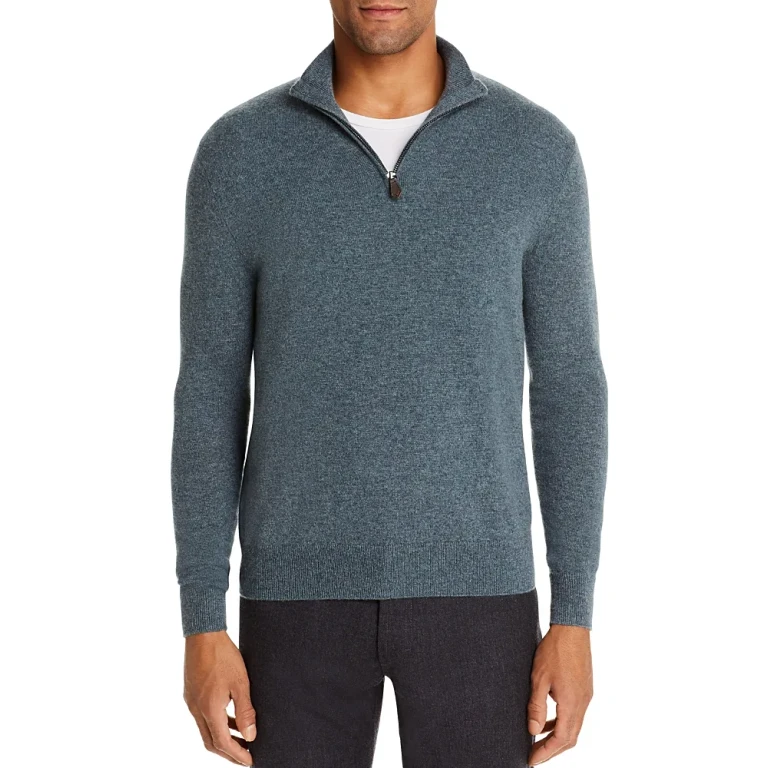 Black Cashmere Half-Zip Sweater - Exclusive