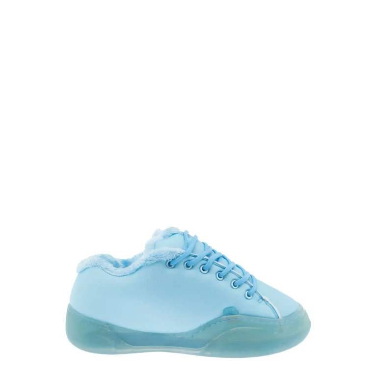 ERL vamp Skate Blue Sneaker Low Top With Contrast Sole In Fabric And Suede Men