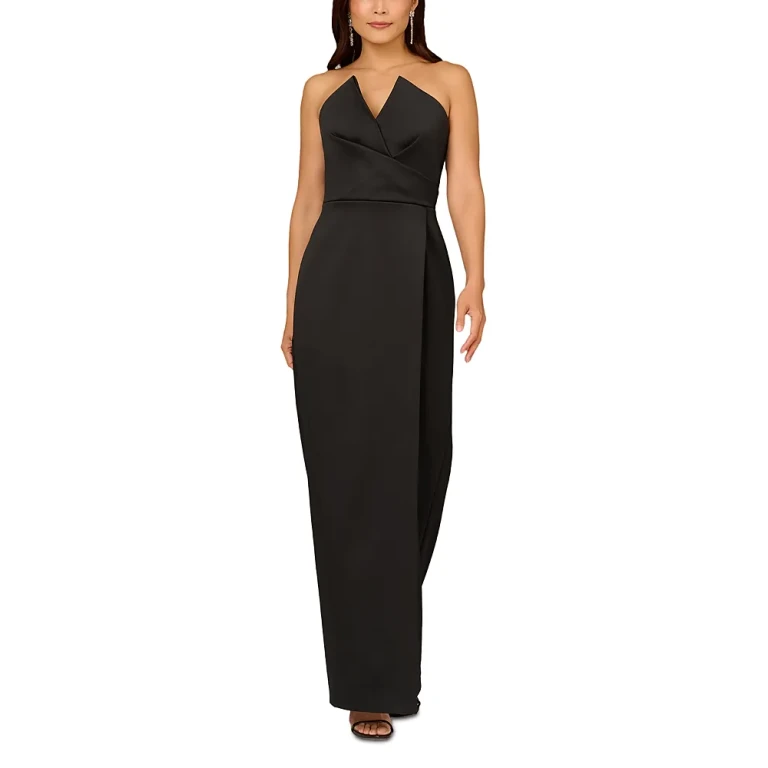 Aidan Mattox Strapless Satin Column Dress