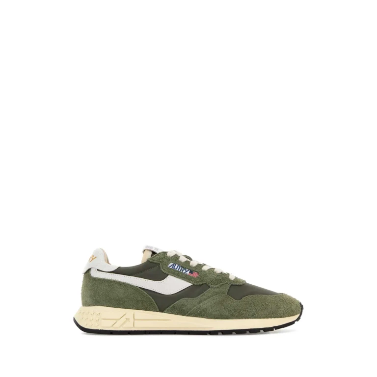 Autry Army Green Fabric And Suede Reelwind Sneakers