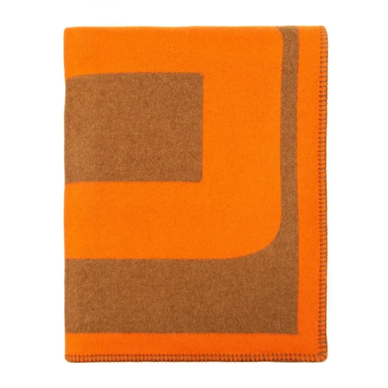 Etro Oranje deken met logo
