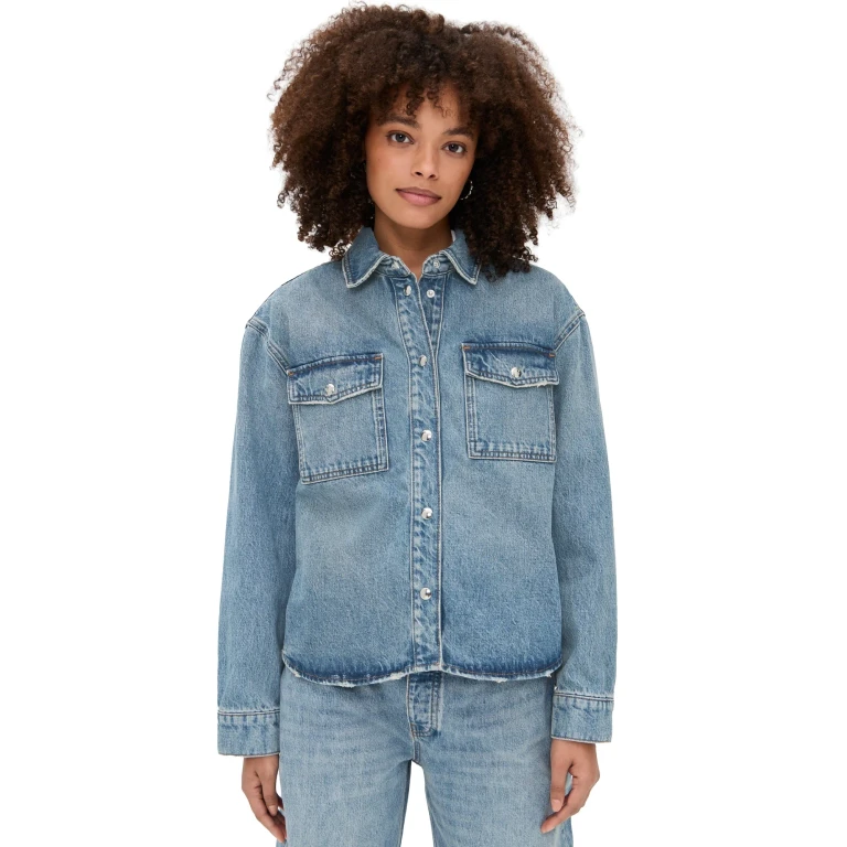 ANINE BING Paxton Shirt Baltic Blue M