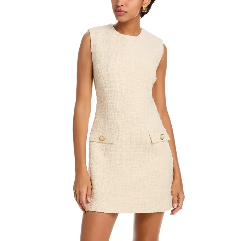 French Connection Structured Tweed Mini Dress
