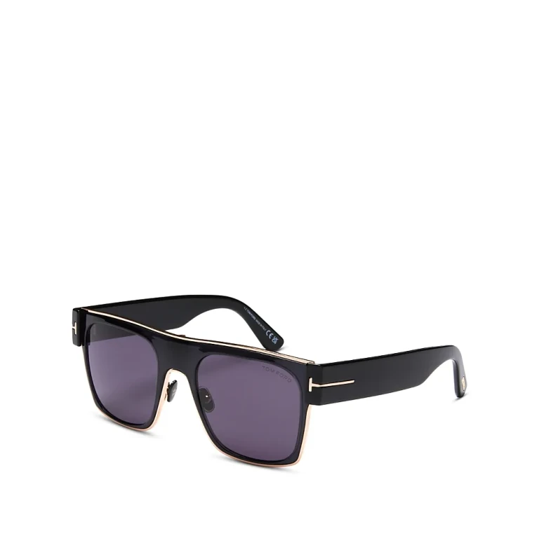 Tom Ford Metal Accent Square Sunglasses, 54mm