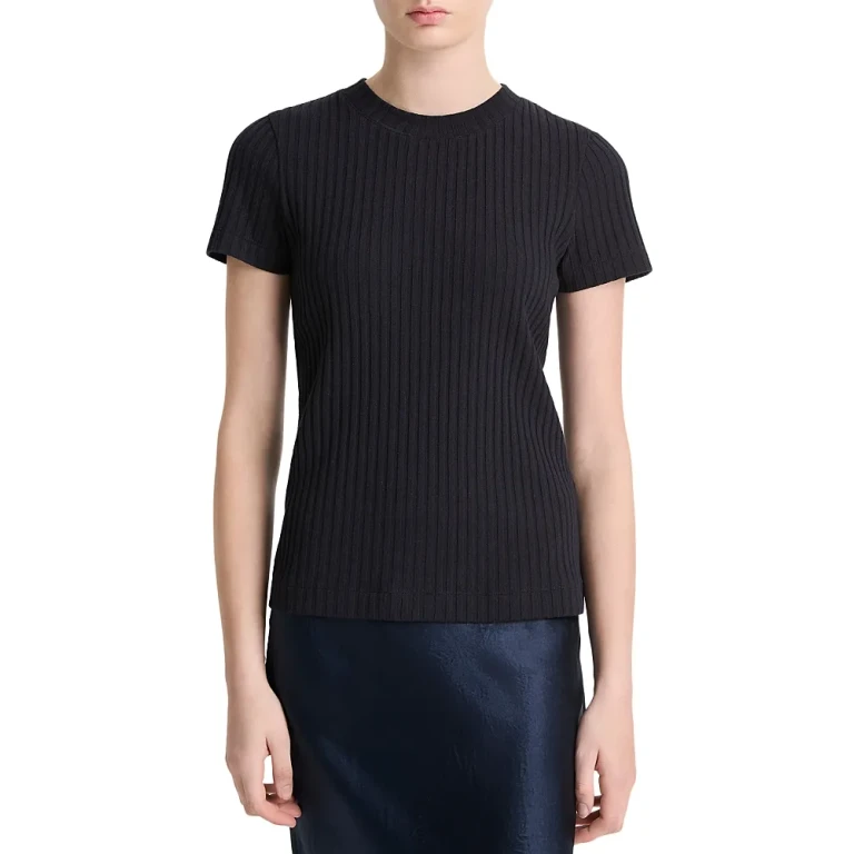 Vince Ribbed Crewneck Tee