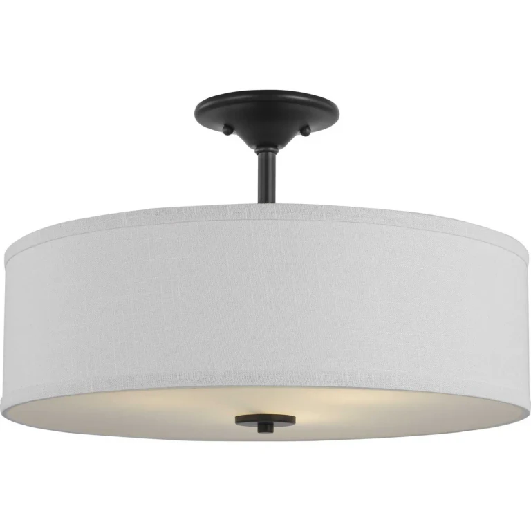 Graphite Three Light Semi Flush Mount from the Inspire Collection