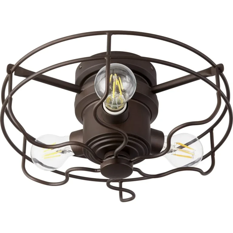 Quorum Windmill 3-Light 14" Indoor/Outdoor Ceiling Fan Light Kit in Oiled Bronze