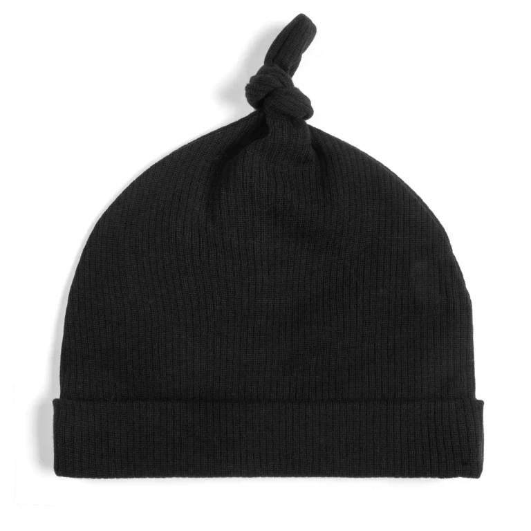 Organic Cotton Baby Beanie - FINAL SALE - Black / 0-6 months