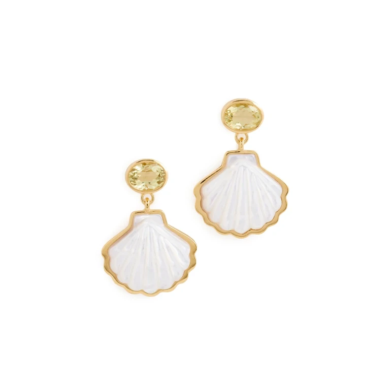 Lizzie Fortunato Luna Shell Earrings White One Size