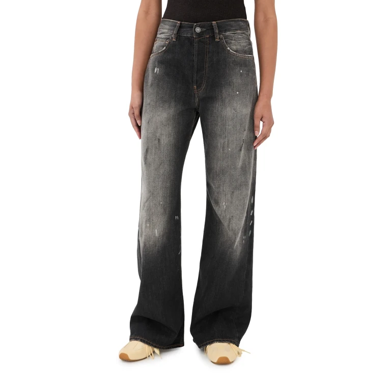 Acne Studios Distressed Paint Jeans Black 28