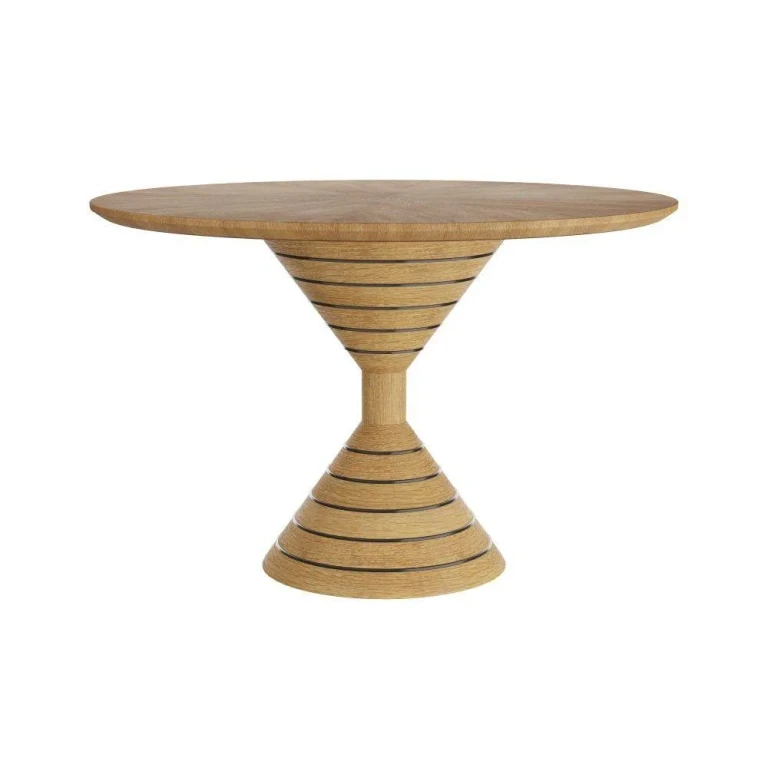 Oyster Oak Veneer Bronze Entry Table from the Wilken Collection