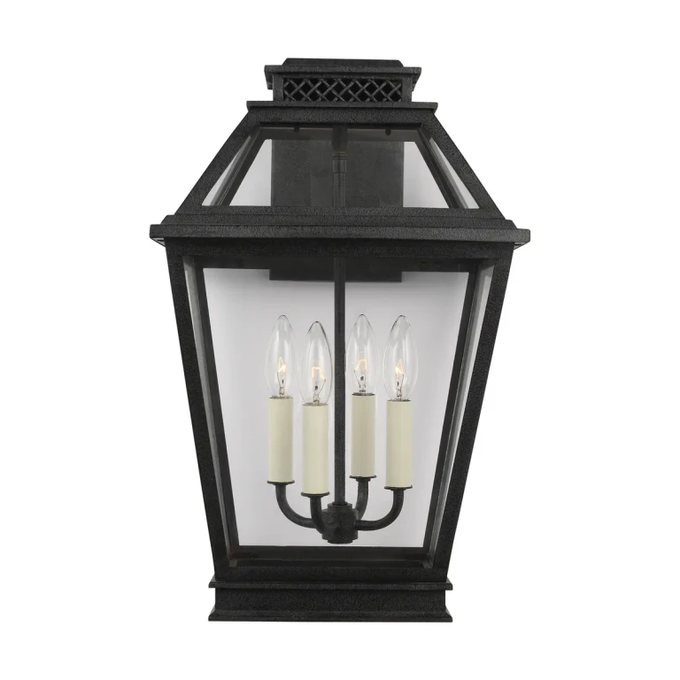 Visual Comfort Studio Falmouth 4-Light Outdoor Wall Light in Dark Weathered Zinc by Chapman & Myers