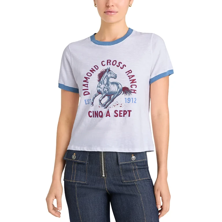 Cinq a Sept Diamond Cross Ranch Graphic Tee