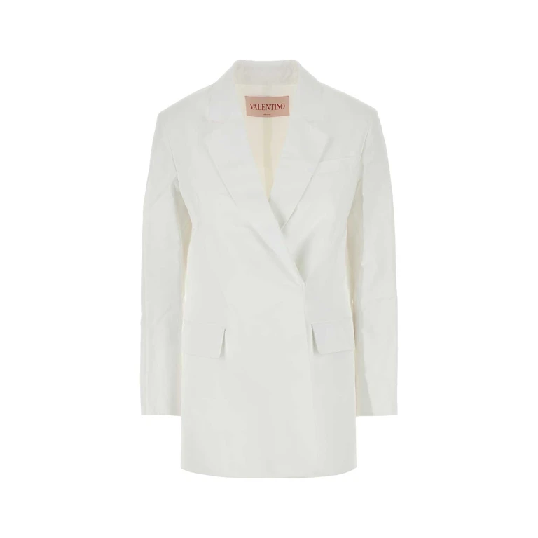 Valentino Garavani White Cotton Blazer Biancoottico Giacche E Gilet - Women