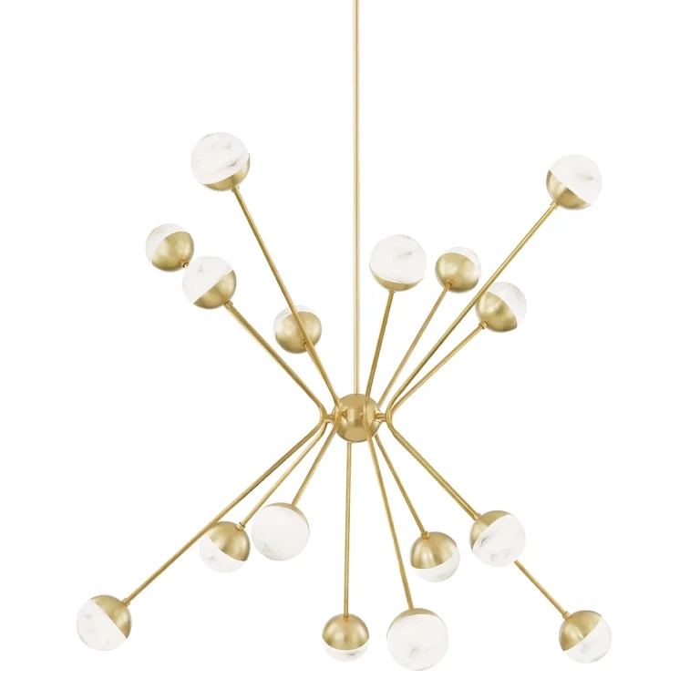 Aged Brass LED Chandelier from the Saratoga Collection