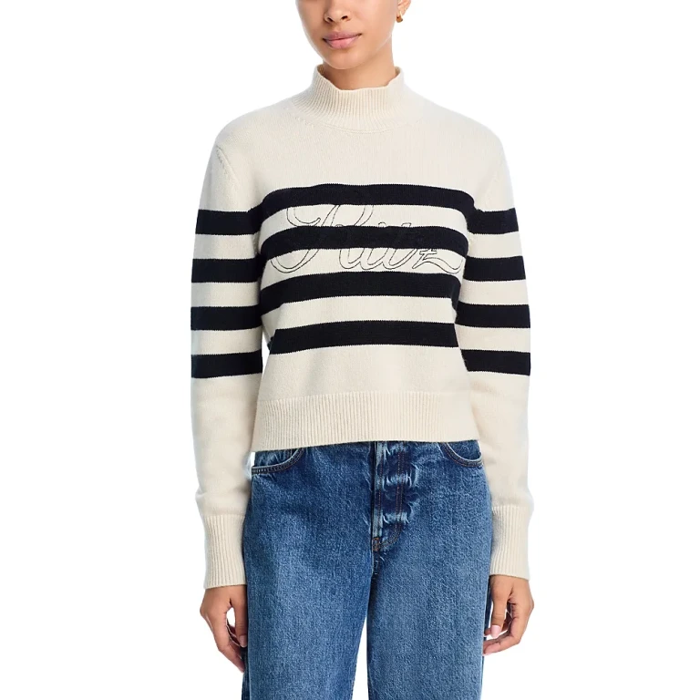 Ritz Striped Cashmere Turtleneck
