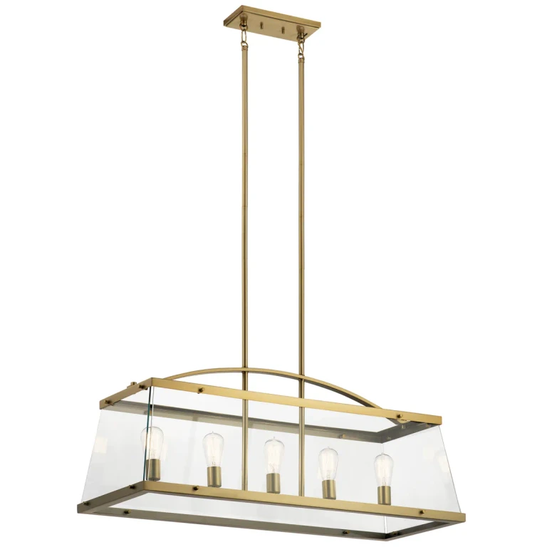 Darton 5-Light Transitional Chandelier in Brushed Natural Brass
