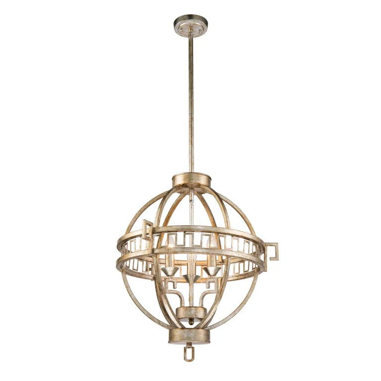 Antique Silver Three Light Chandelier from the Lemuria Collection