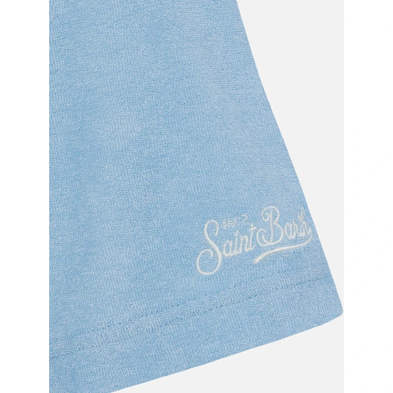 Mc2 Saint Barth Jeremy Light Blue Terry Buttonless Polo Shirt - Men