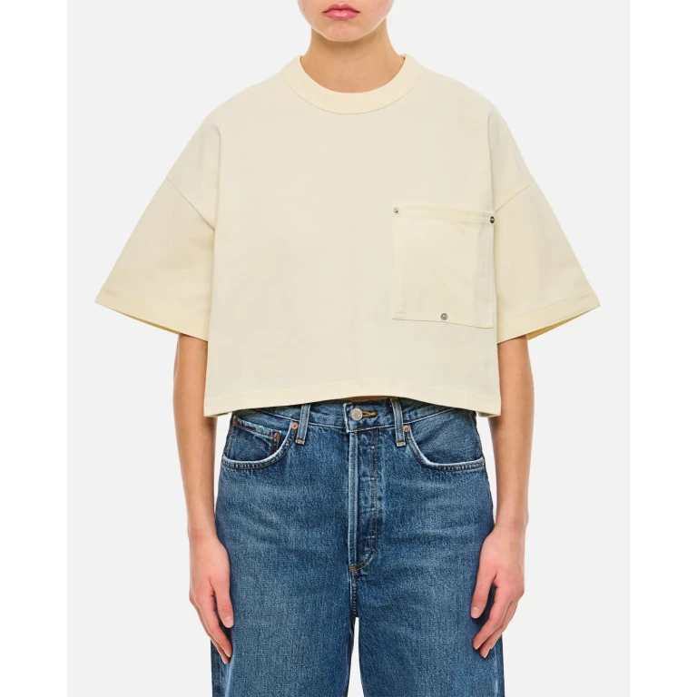 Camiseta de algodón jersey Bottega Veneta con placa