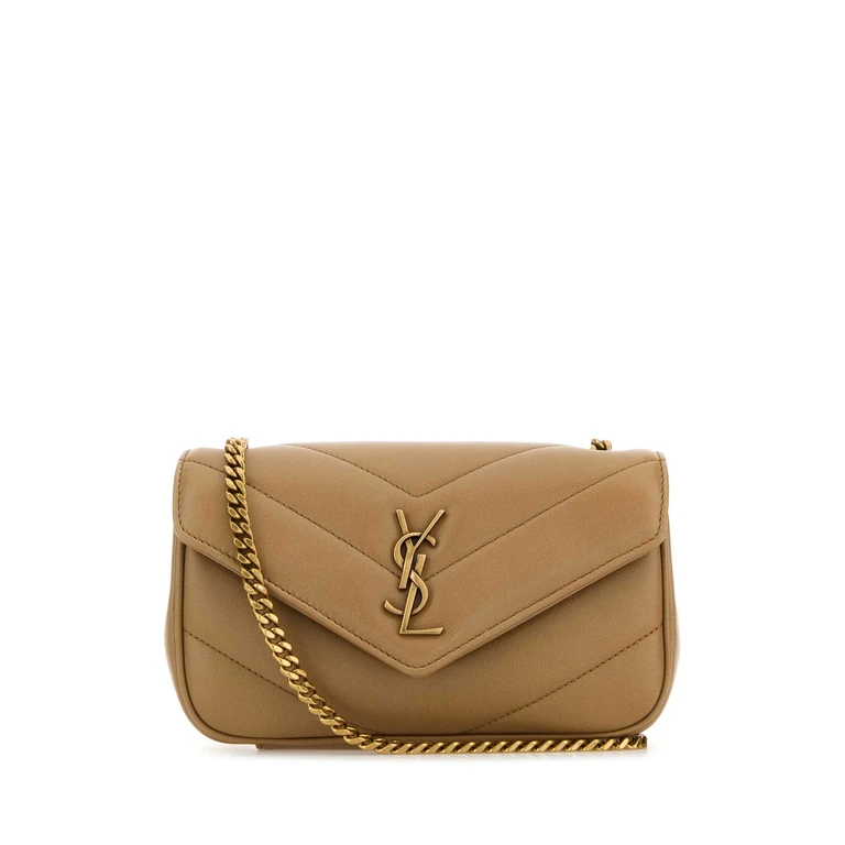 Saint Laurent Bolsa transversal mini Loulou em couro camelo