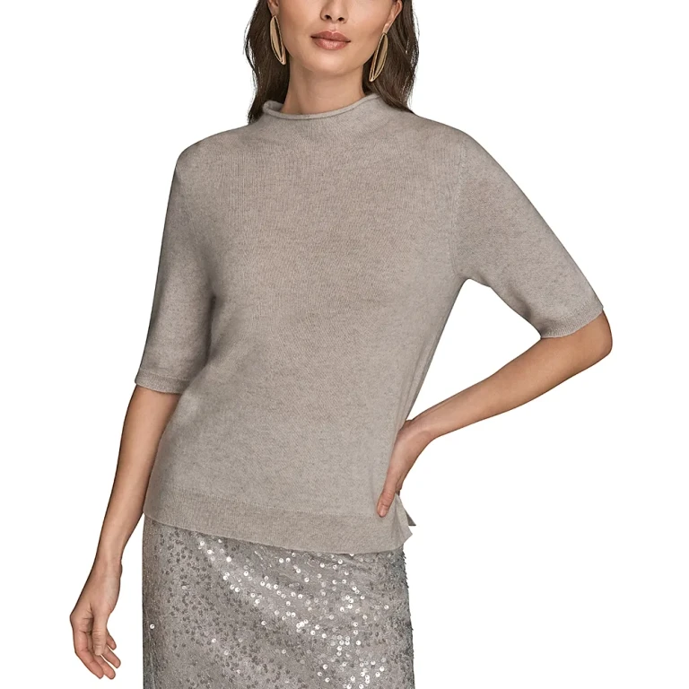 Donna Karan New York Wool Cashmere Mock Neck Sweater