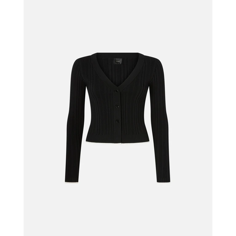 Pinko - Cardigan col V en maille côtelée - XS