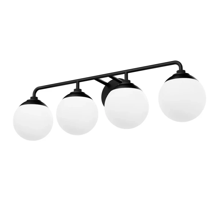 Matte Black Bathroom Vanity Light from the Hepburn Collection