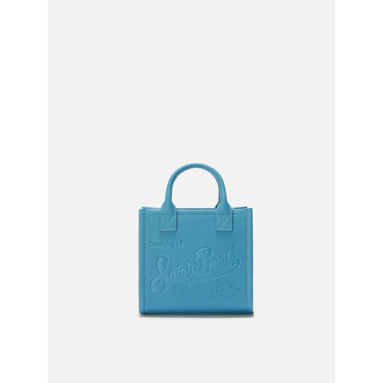 Mc2 Saint Barth Vanity Bag Mini Shoulder Teal Hammered Leather Green - Unisex