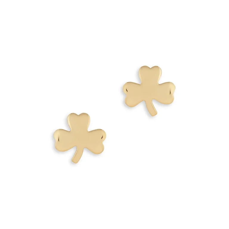 Small Clover Stud Earrings in 14K Yellow Gold
