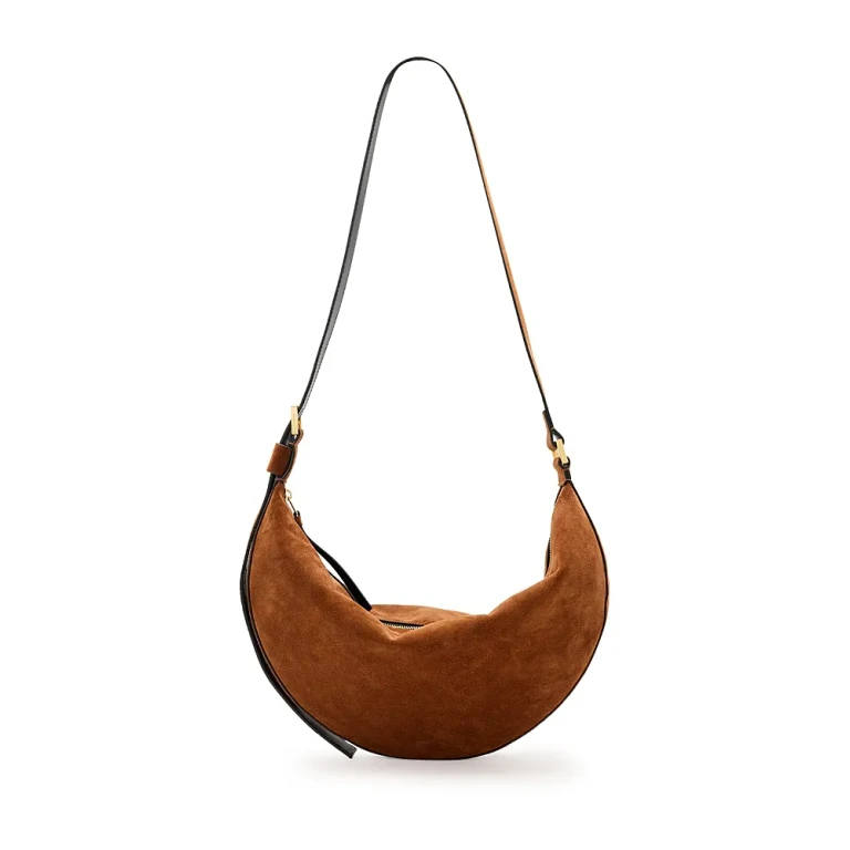 Allsaints Halfmoon Suede Shoulder Bag