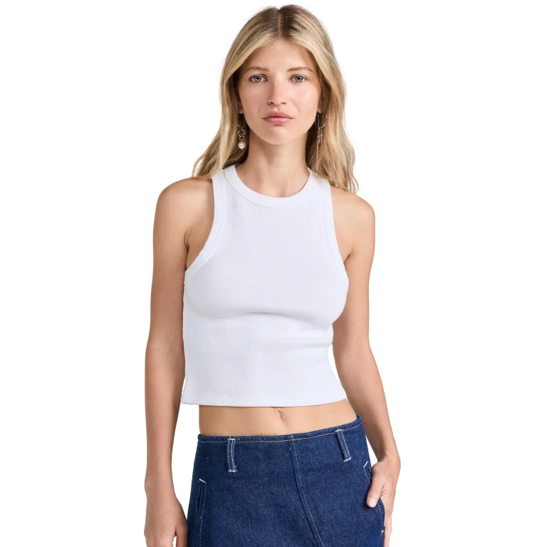 Sold Out NYC The Cropped Not So Basic Tank in Black Black XS