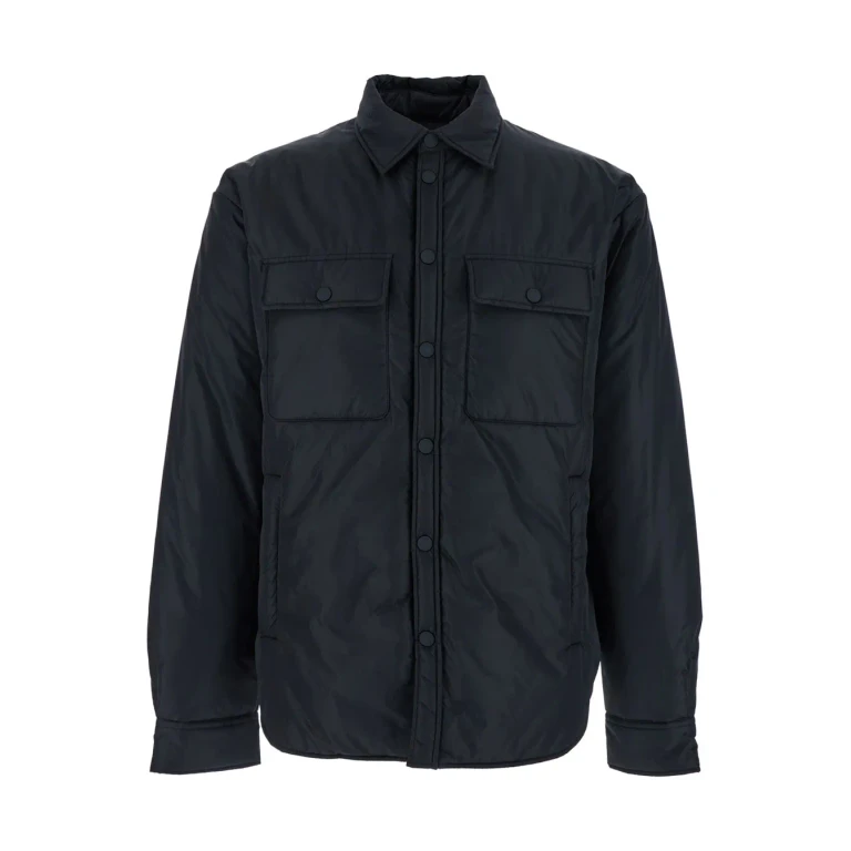 Dsquared2 Black Jacket With Classic Collar And Logo Print On The Rear In Tech Fabric Man