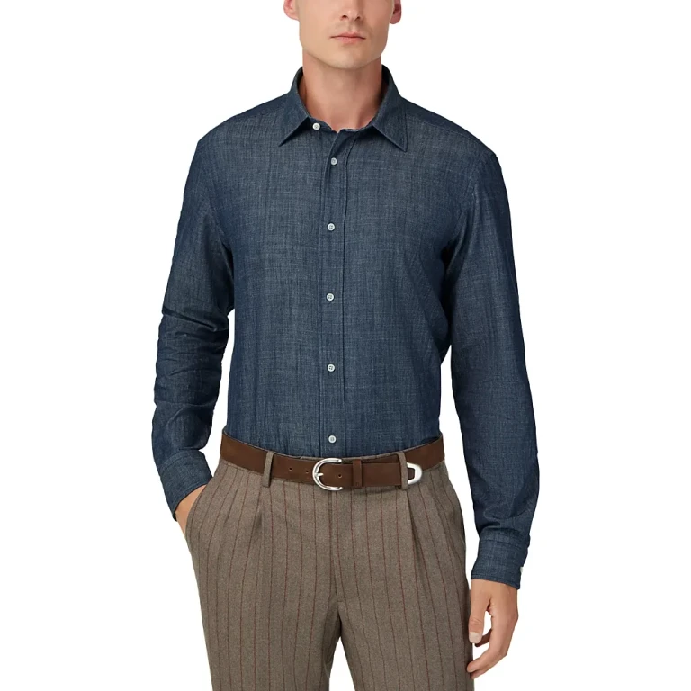 Boggi Milano Denim Long Sleeve Button Front Shirt