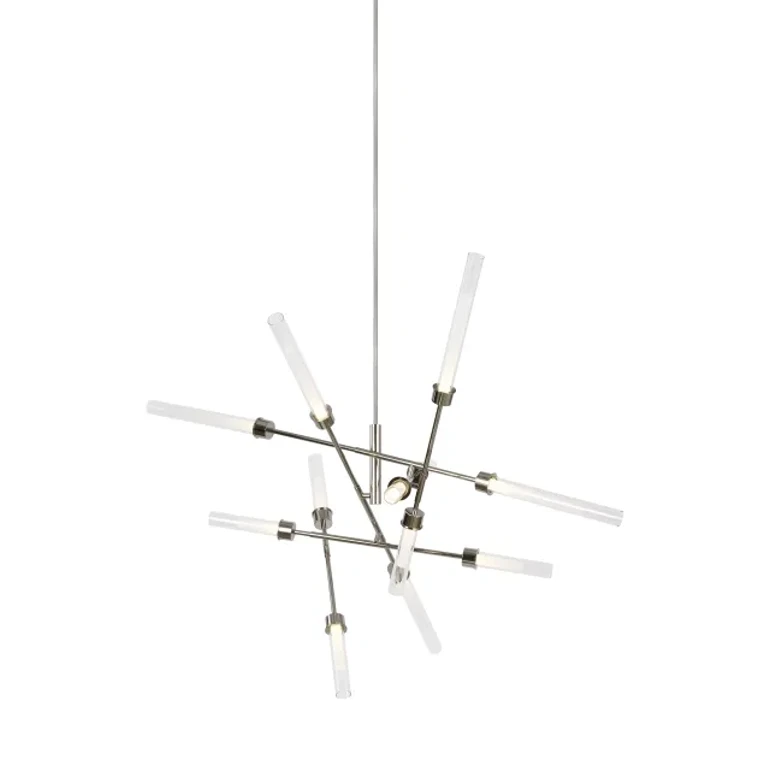 Polished Nickel LED Chandelier from the Linger Collection