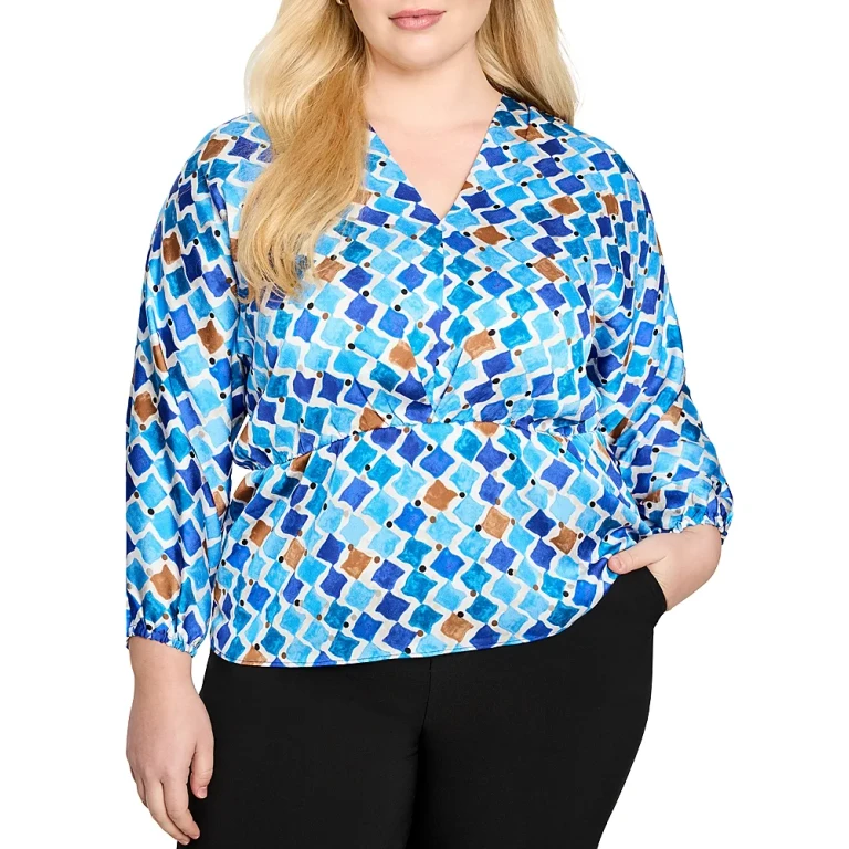 Nic+Zoe Plus Sea Glass Sofia Top