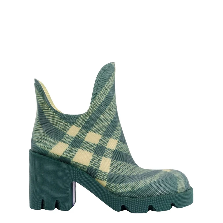 Burberry Check Rubber Marsh Heel Boots