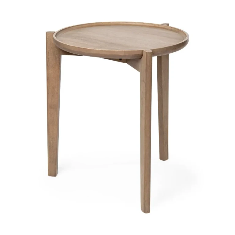 Cleaver Round Solid Wood Accent Table