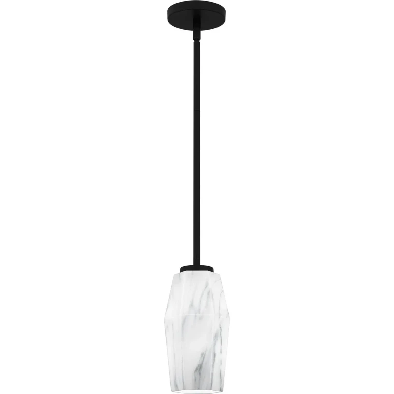 Matte Black One Light Mini Pendant from the Fogel Collection