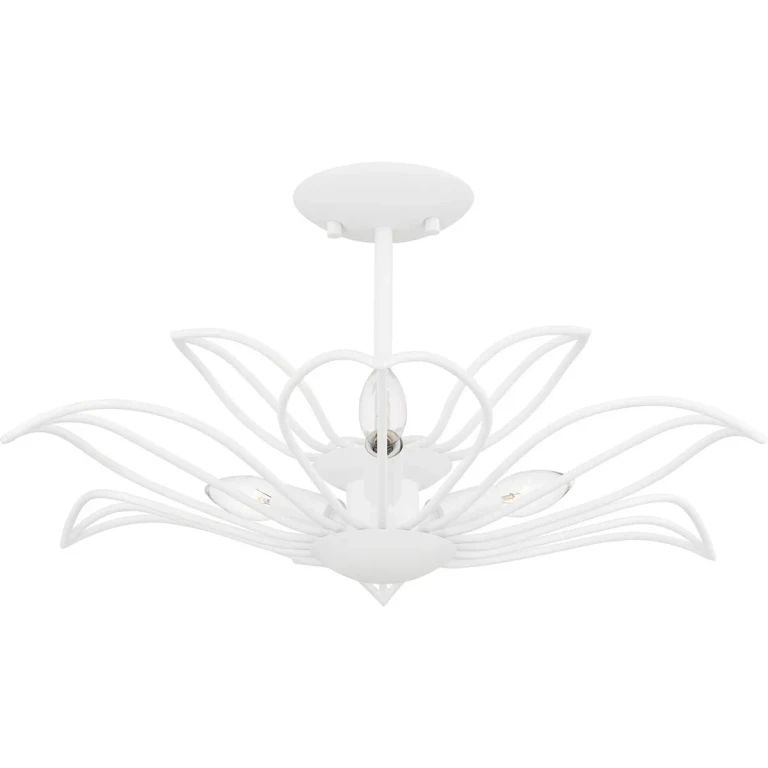 Sand White Semi-Flush Mount from the Tallulah Collection