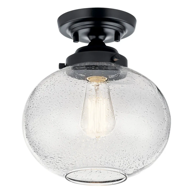 Black One Light Semi Flush Mount from the Avery Collection