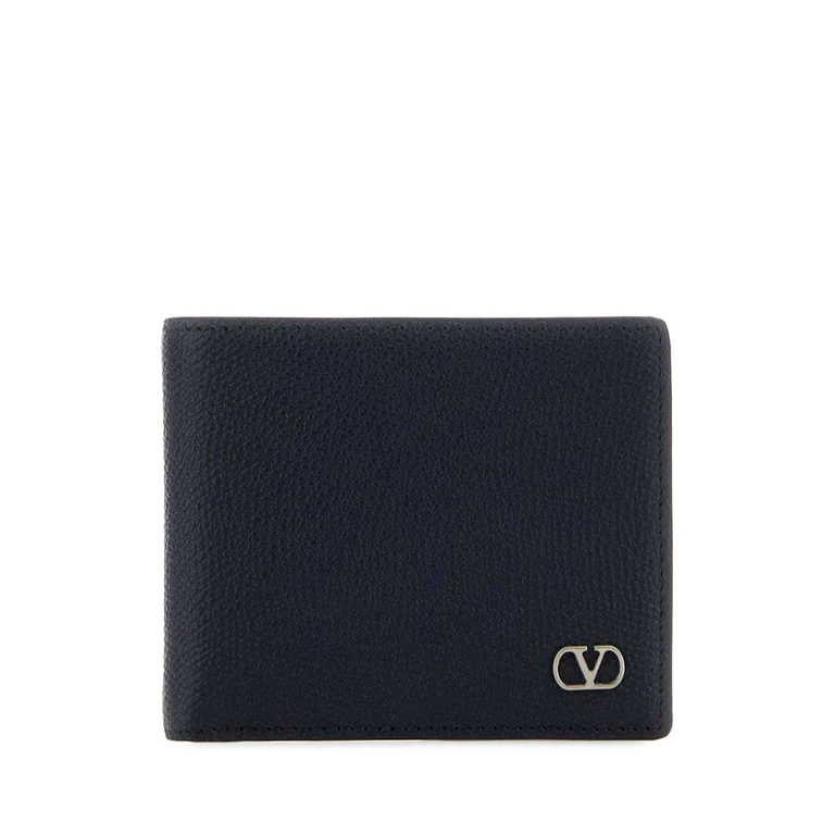 Valentino Garavani Midnight Blue Leather Vlogo Signature Wallet Marine Calf - Bos Taurus Portafogli - Men