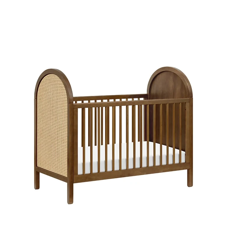 Babyletto Bondi Cane 3-in-1 Convertible Crib with Toddler Bed Conversion Kit in Natural Walnut