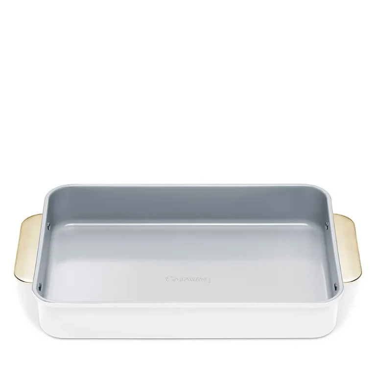 Caraway Iconics Nonstick Ceramic Brownie Pan with Gold Handles