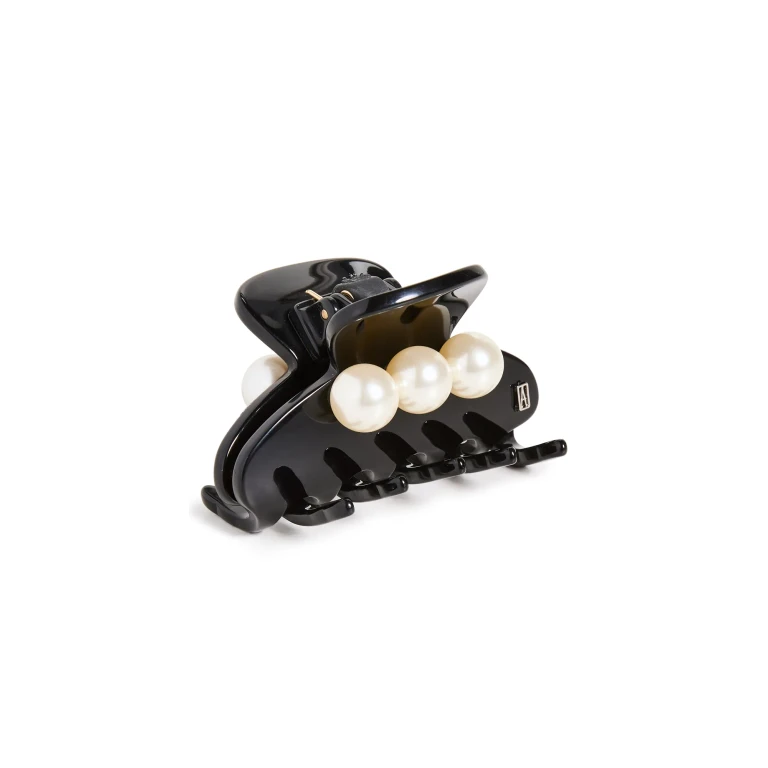 Alexandre de Paris Les Perls Pince Small Hair Clip Black/Pearl One Size
