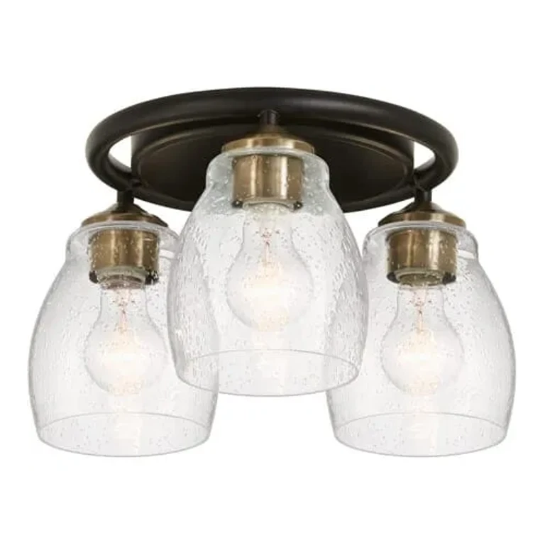 Winsley 3-Light Ceiling Light in Coal and Stained Brass